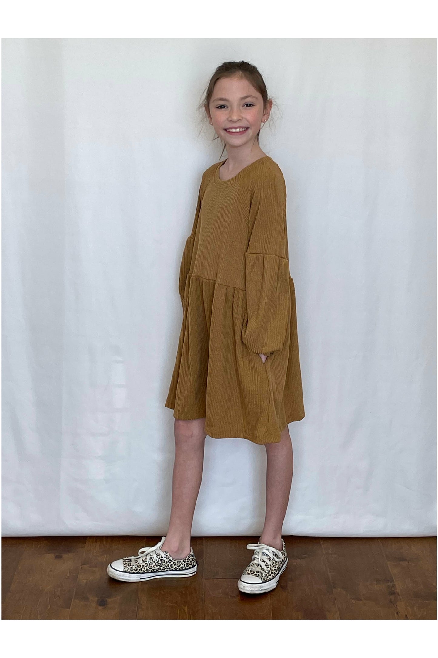 Light Gray Mustard Tunic Dress
