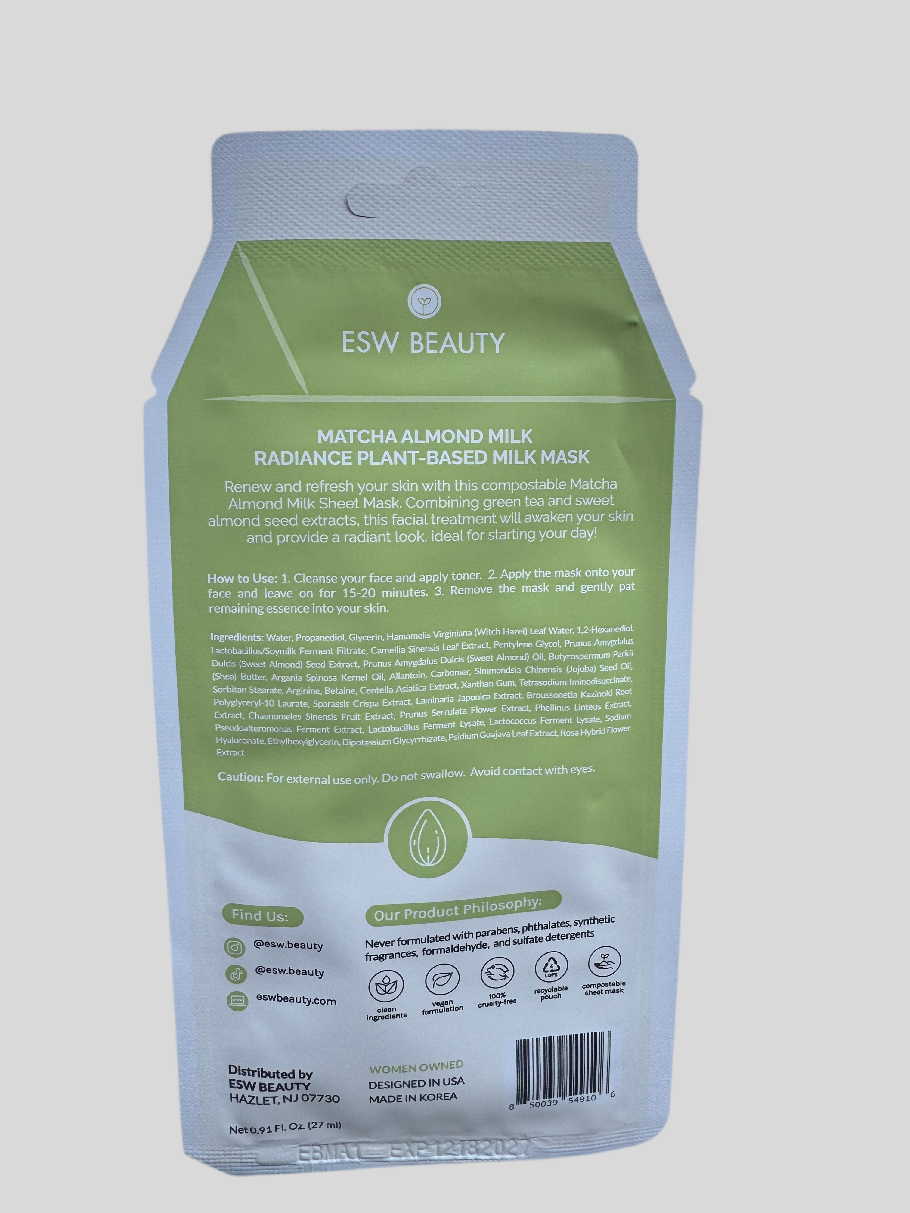 Matcha Almond Milk Sheet Mask